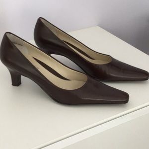 Nordstrom brand brown.leather heels. Near Perfect